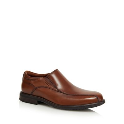Rockport Brown leather slip on shoes